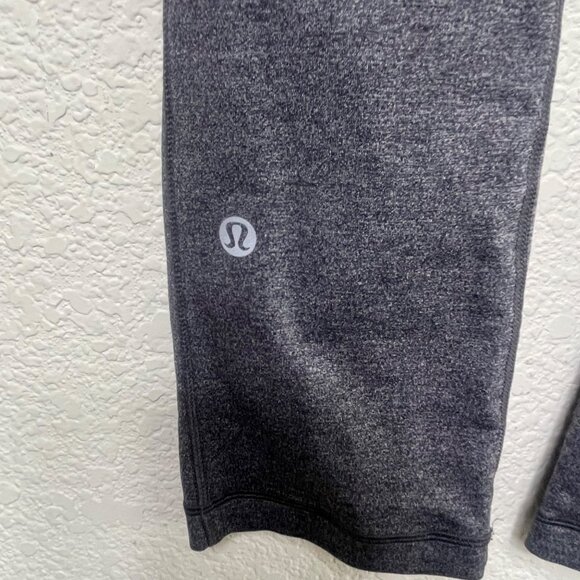 Lululemon Speed Up Crop 21" Leggings Size 4 Heathered Black Luxtreme W6AK6 - Picture 7 of 8